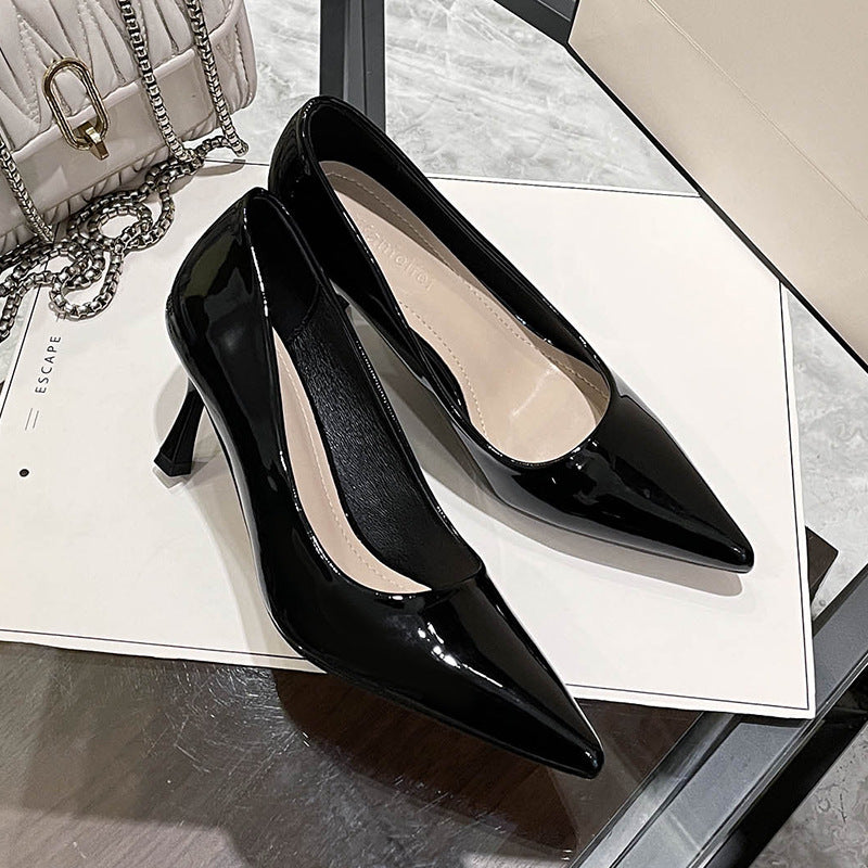 Women's High-grade Pumps Stiletto Pointed Black Classy Women's Shoes