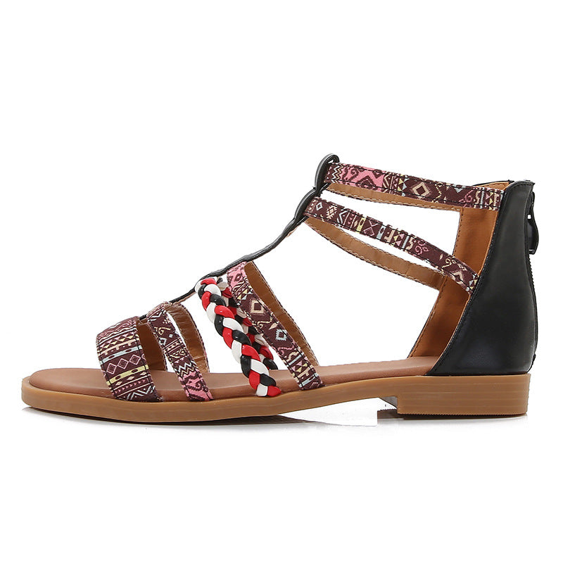 Women's Summer Bohemian Ethnic Style Colorful Stitching Sandals