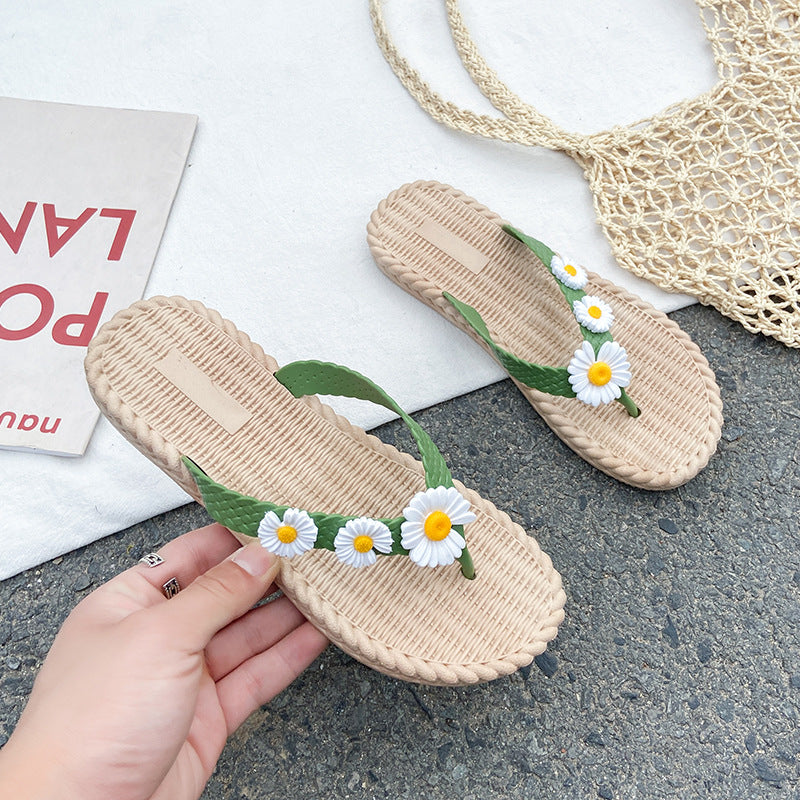 Women's Three Flowers Summer Flip-flops Outer Wear Sandals