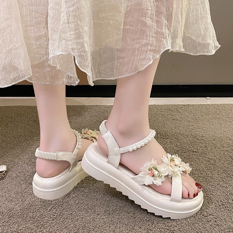 Women's Summer Flat Flower Fairy Style With Sandals