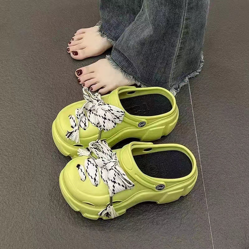 Chaussures d'été pour femmes à semelle épaisse avec motif de chien de dessin animé