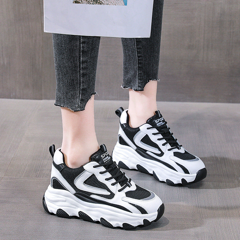 Women's Dad Fashionable Spring Platform Height Increasing Sneakers