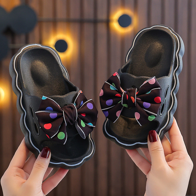 Autumn Fashion Bowknot Home Outdoor Thick Sandals