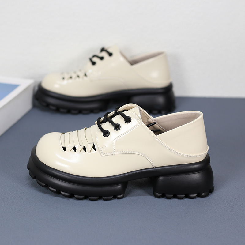 Women's Style Hepburn Small Single-layer Retro Platform Women's Shoes