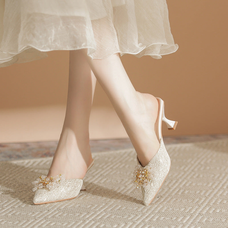 Women's High Stiletto High-grade Niche Design Closed Toe Spring Heels