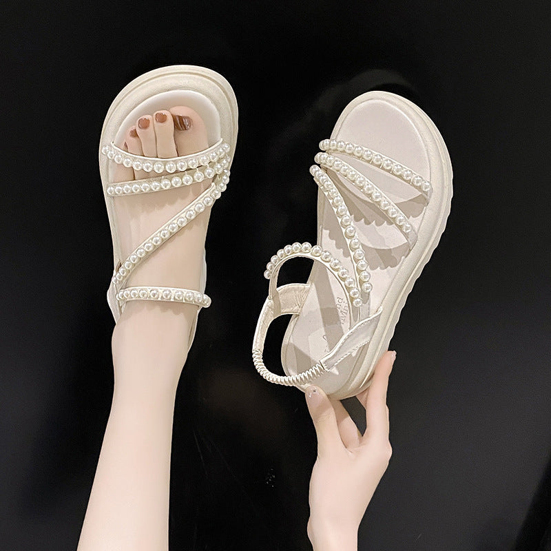 Attractive Women's Platform Summer Pearl Fashion Sandals