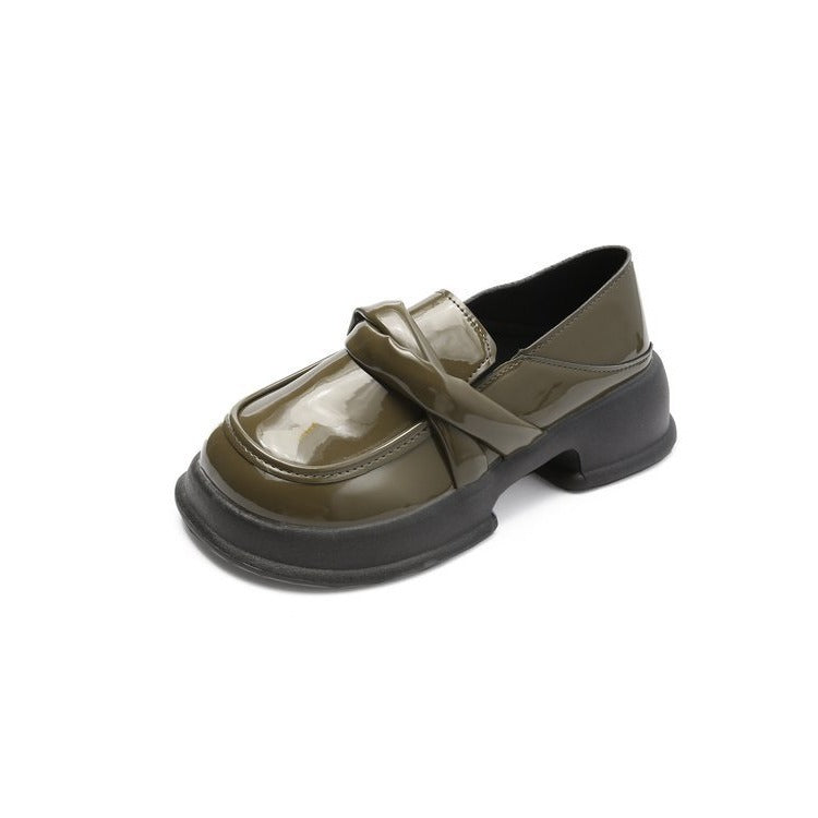 Women's Jane Chunky Retro Thick Bottom Increased Loafers