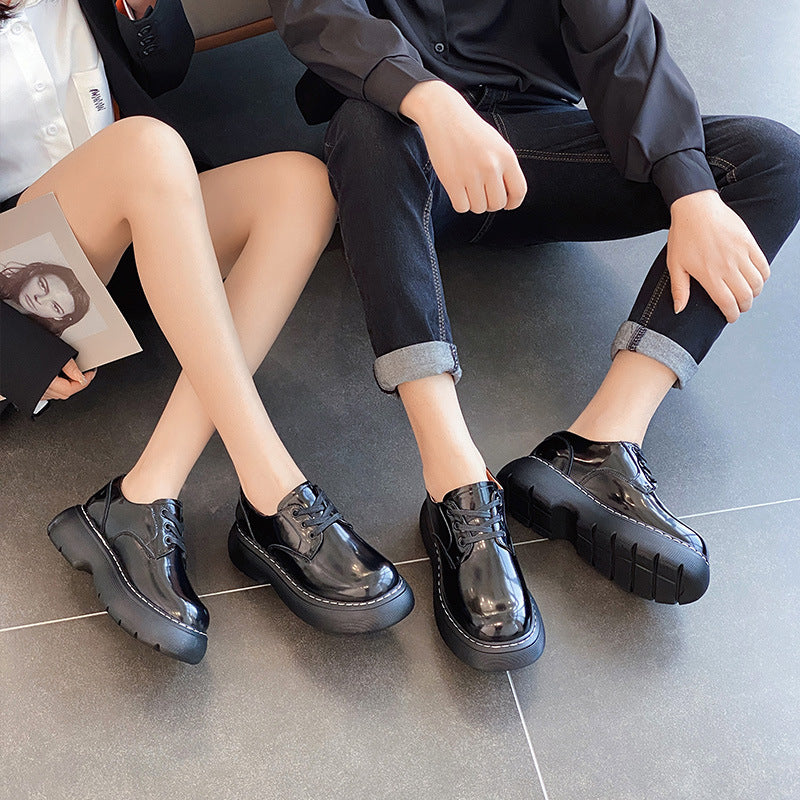 Koreanische Damen- und Herren-Stiefel mit kleinem Retro-Plateau-Paar