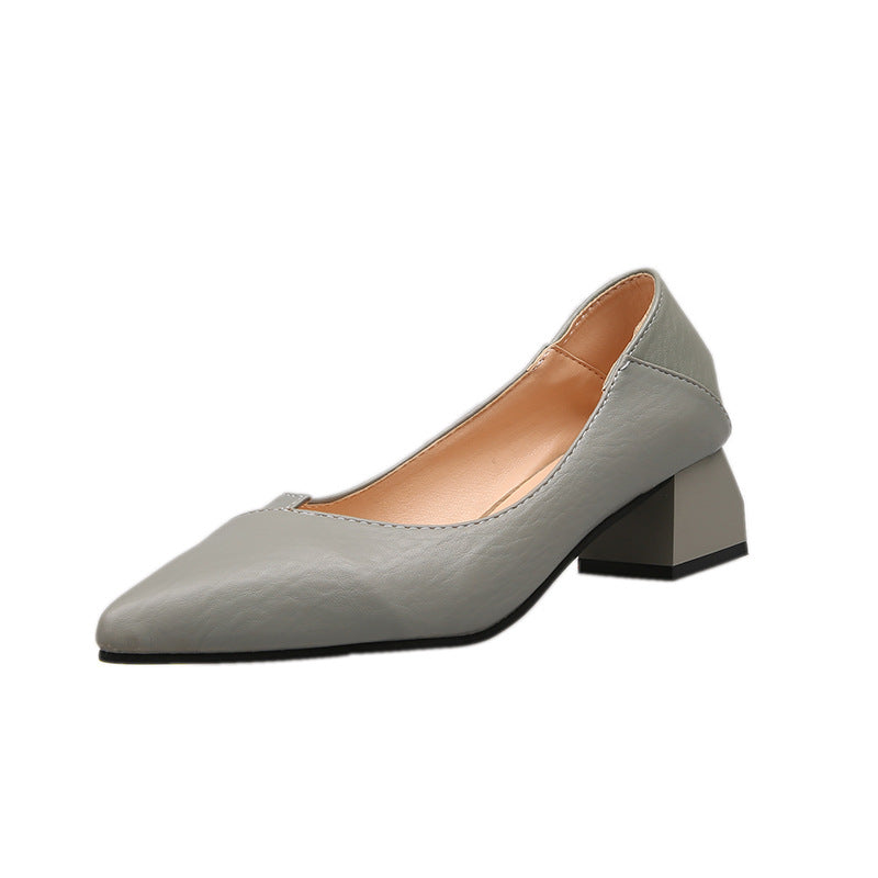 Women's Professional Two-way Mid Pointed Toe Pumps Beige Women's Shoes