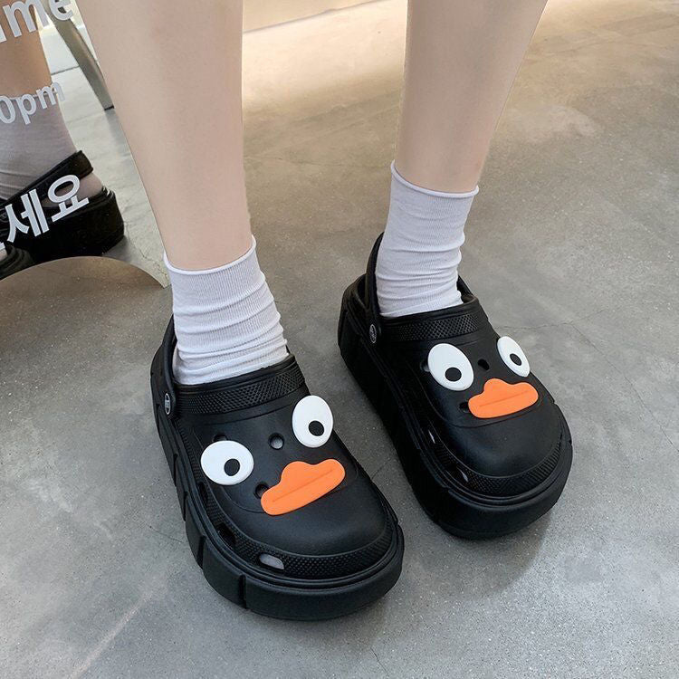 Women's Cute Cartoon Thick Bottom Two-way Closed Women's Shoes