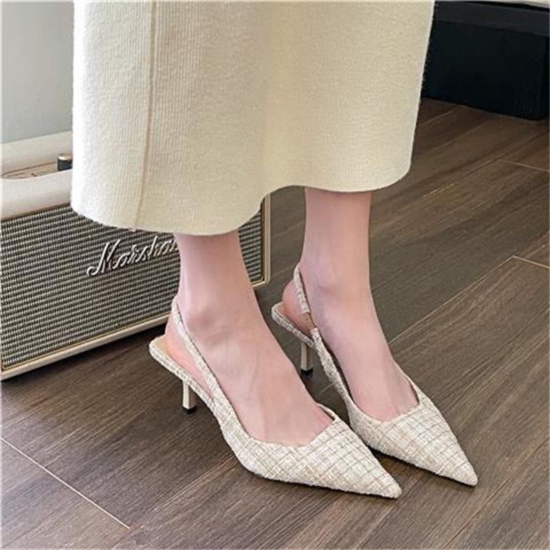 Women's Summer Pointed Toe Shallow Mouth Back Empty Sandals