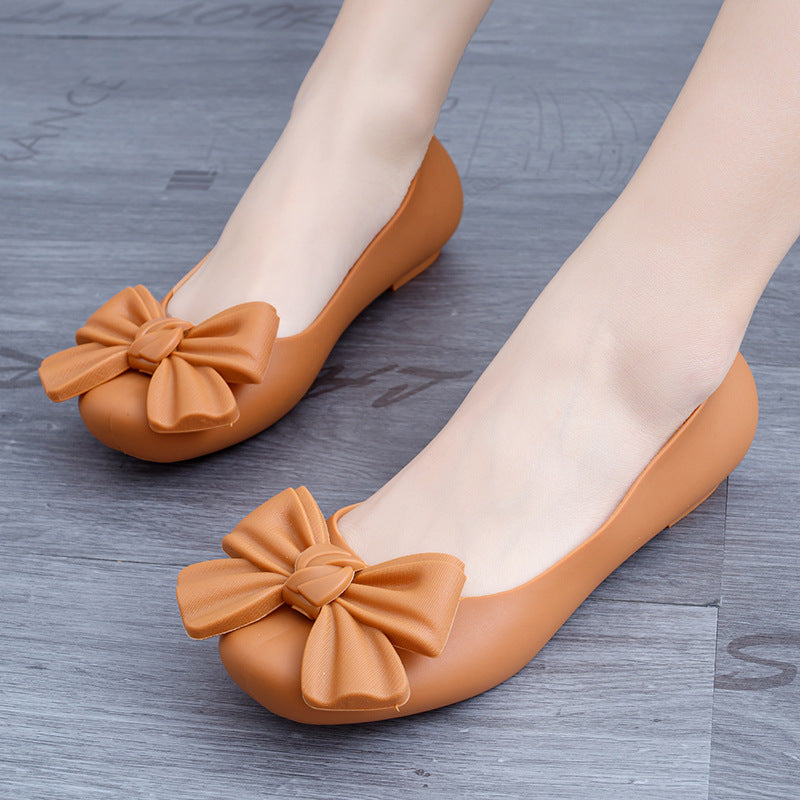 Women's Heli Shark Fashion Solid Color Bow Sandals