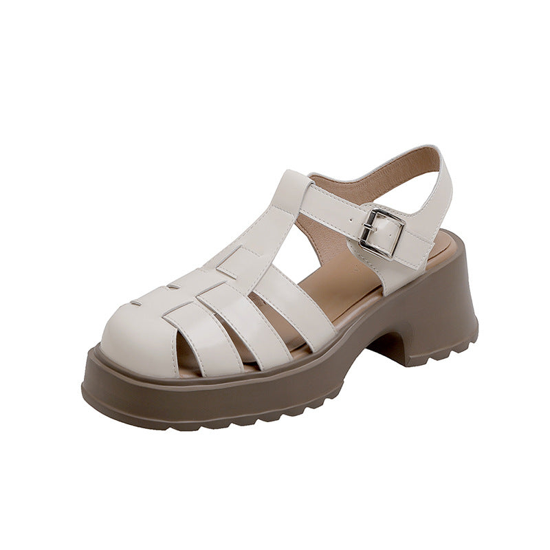 Women's Roman Summer Closed Toe Woven Hollowed Mary Sandals