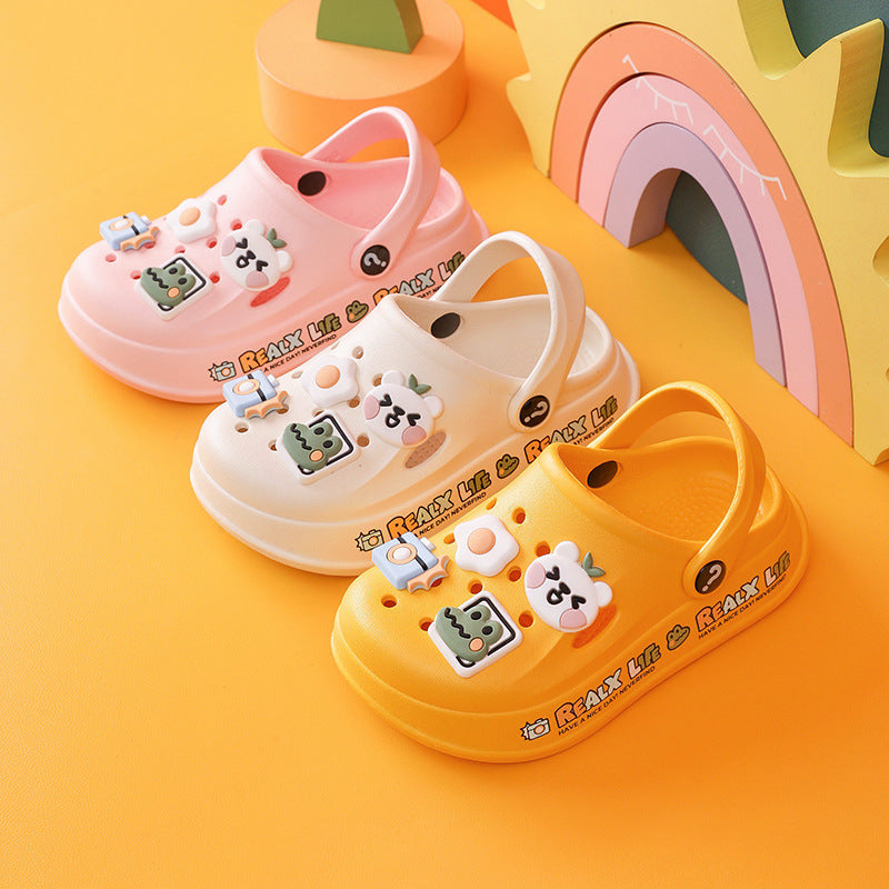 Children's Rabbit Cute Cartoon Labeling Big Hole Kid's Shoes