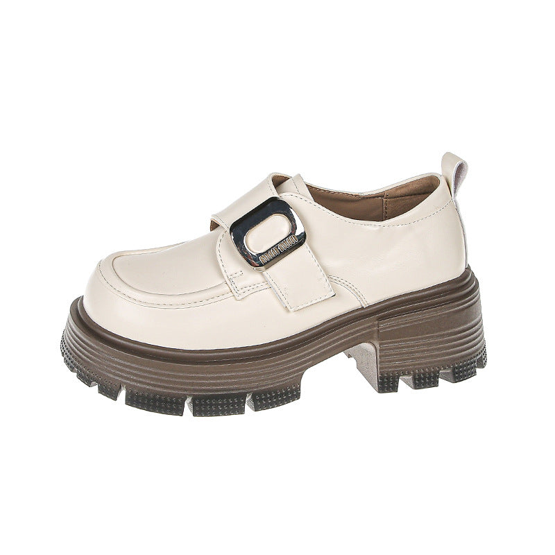 Women's Small British Style Spring Slip-on Thick Loafers