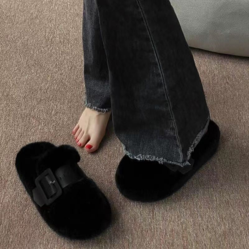 Women's Cap Semi Outer Wear Net Wool Sandals