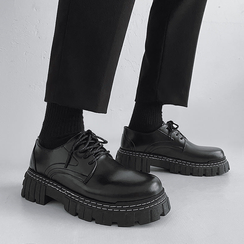 Men's Black Daren Hong Kong Style Leather Shoes