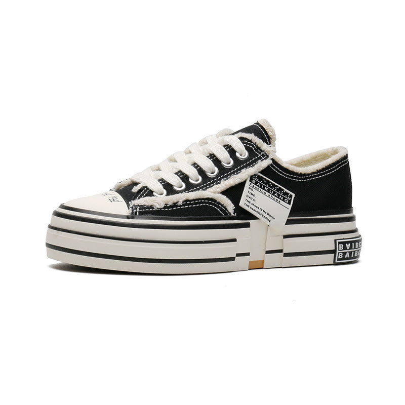 Women's & Men's Beggar Vulcanized Thick Sole Height Increasing Canvas Shoes
