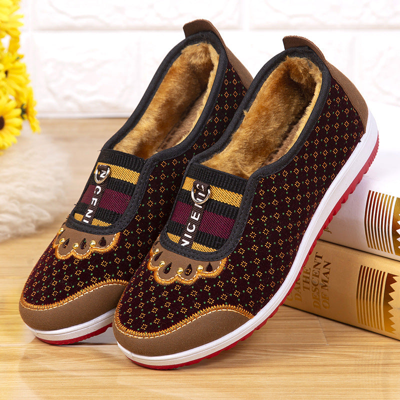 Traditional Cotton Female Fleece Lined Padded Women's Shoes