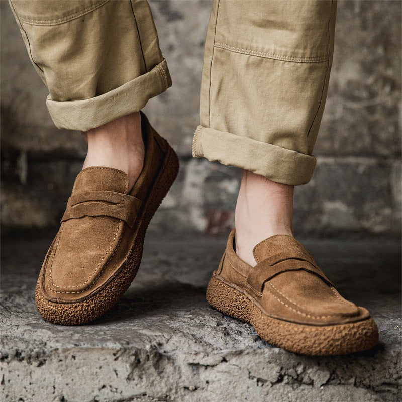 Men's Trendy Fashion Suede Genuine Slip-on Soft Loafers