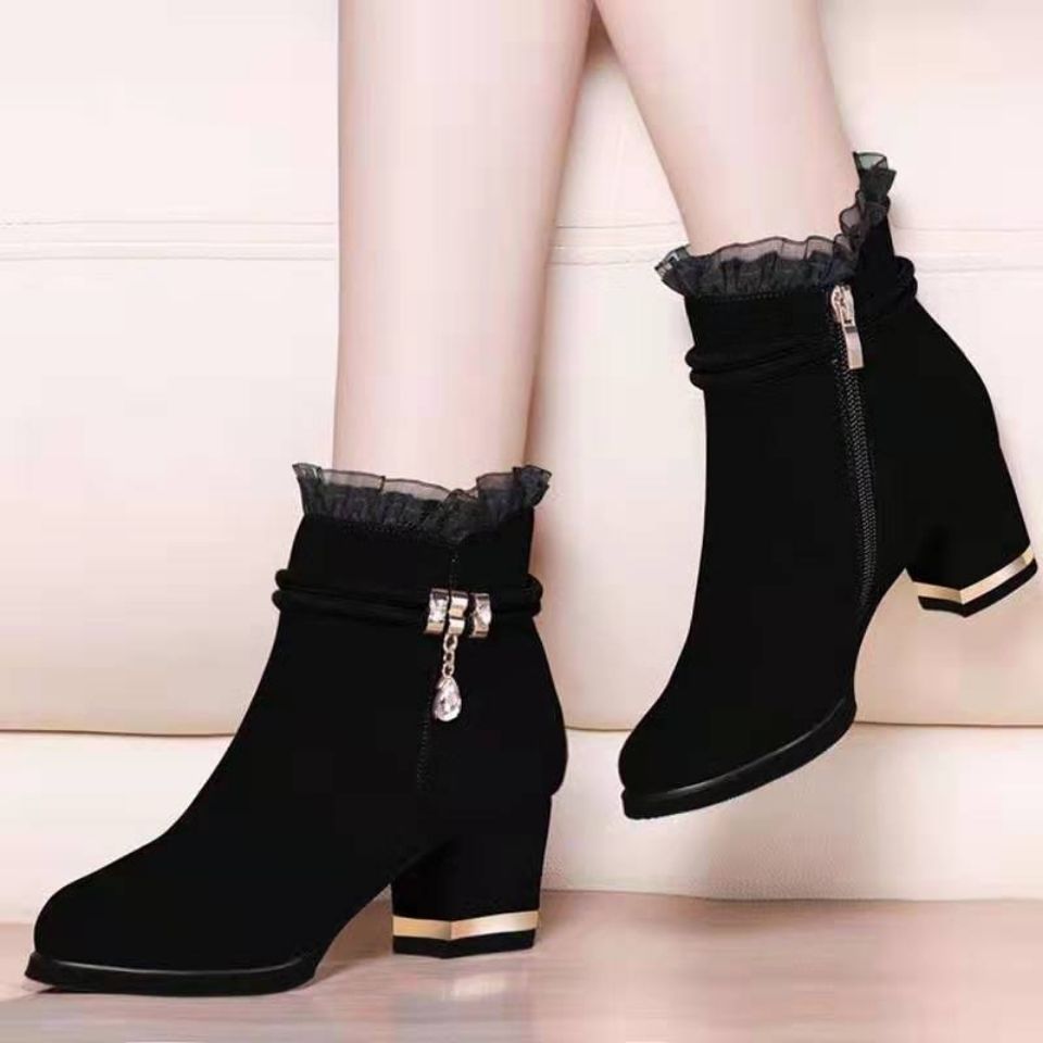 Women's Warm With Veet Thick Ankle Korean Boots