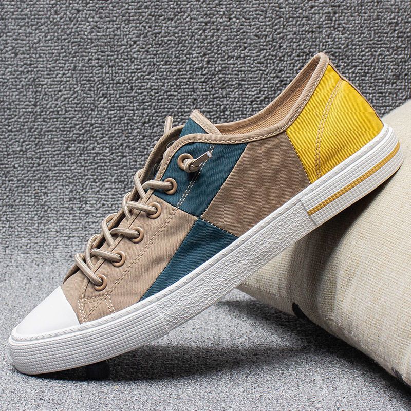 Herren Frühling Koreanische Mode Farblich passende Skateboard Sneakers