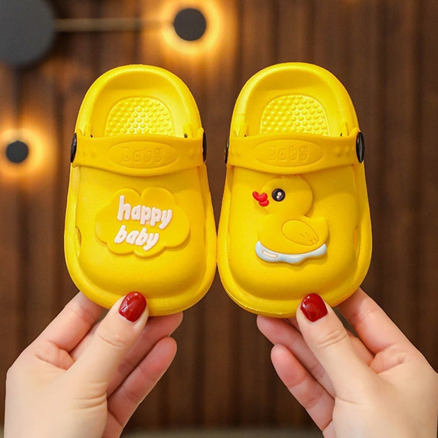 Children's Yellow Duck Dinosaur Soft Bottom Two-way Sandals