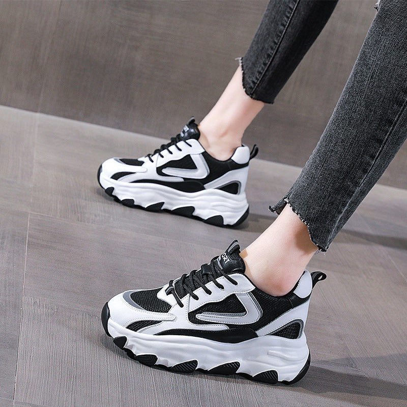 Women's Dad Fashionable Spring Platform Height Increasing Sneakers