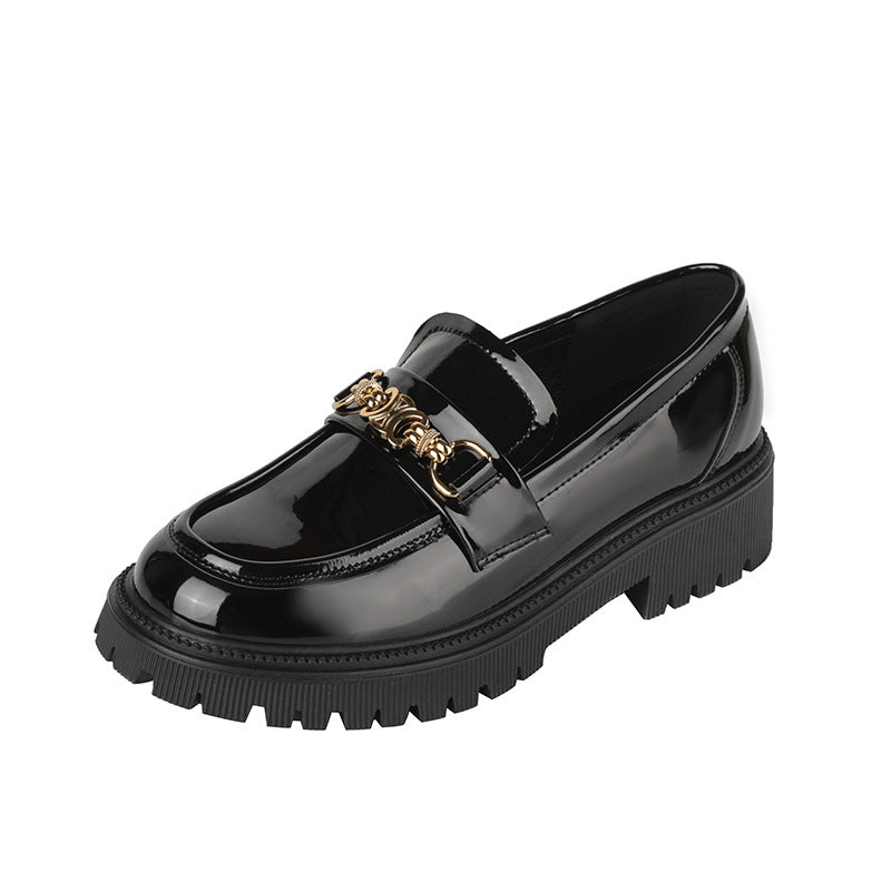 Women's Chunky Platform Round Toe Small Loafers