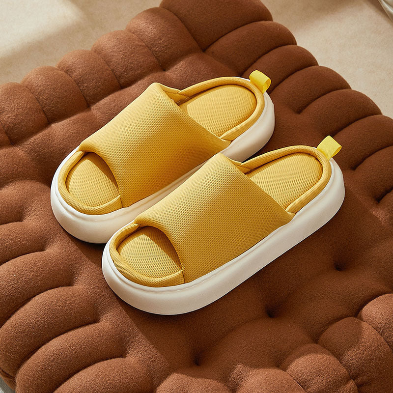 Hemp Simple Pure Color Comfort Home Thick House Slippers