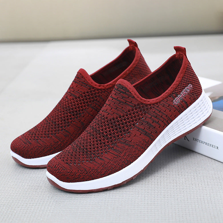 Women's Breathable Mesh Slip-on Mother Flat Sports Women's Shoes